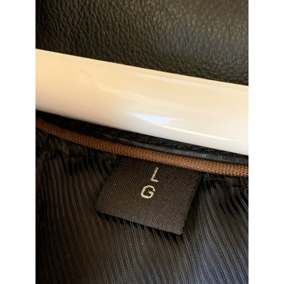 Mens St Johns Bay Black Leather Aviator Jacket Insulated Size Large GUC 6662 - Picture 13 of 13